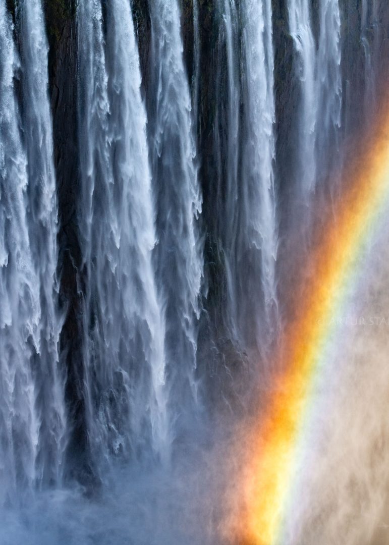 Victoria Falls with a rainbow